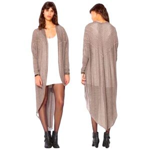 URBAN OUTFITTERS Ecote Brown Beige Long Duster Cardigan Size Small